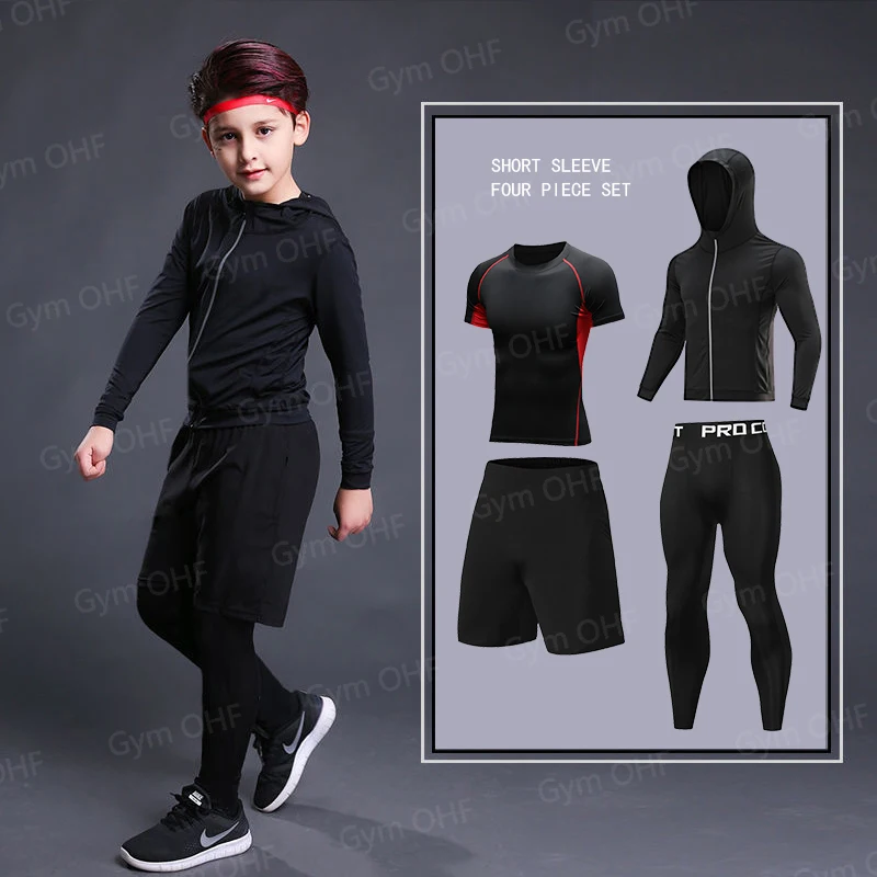 T Shirt Children Compression Running For Kids Long Sleeve Sportswear Bodybuilding Workout Shirts Slim Fitness Rashguard