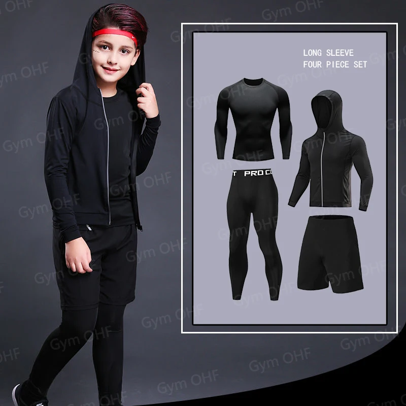 T Shirt Children Compression Running For Kids Long Sleeve Sportswear Bodybuilding Workout Shirts Slim Fitness Rashguard