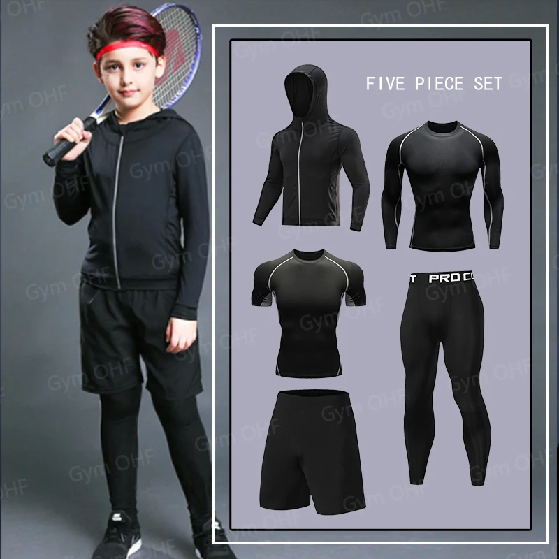 T Shirt Children Compression Running For Kids Long Sleeve Sportswear Bodybuilding Workout Shirts Slim Fitness Rashguard