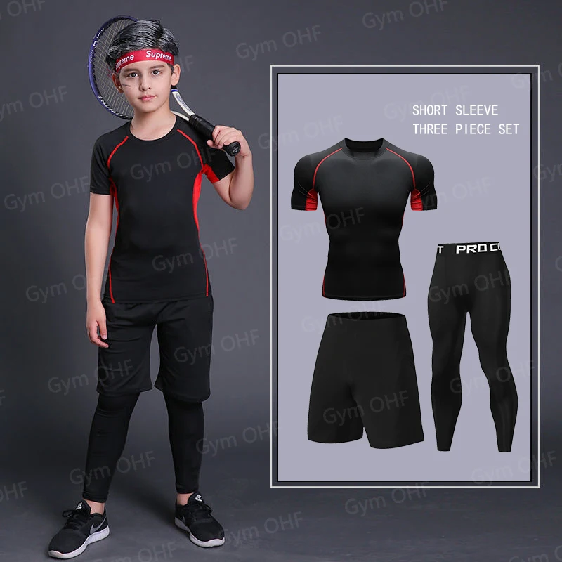 T Shirt Children Compression Running For Kids Long Sleeve Sportswear Bodybuilding Workout Shirts Slim Fitness Rashguard