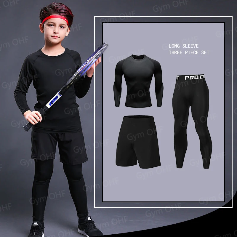 T Shirt Children Compression Running For Kids Long Sleeve Sportswear Bodybuilding Workout Shirts Slim Fitness Rashguard