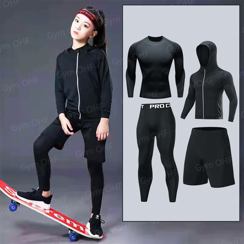 T Shirt Children Compression Running For Kids Long Sleeve Sportswear Bodybuilding Workout Shirts Slim Fitness Rashguard