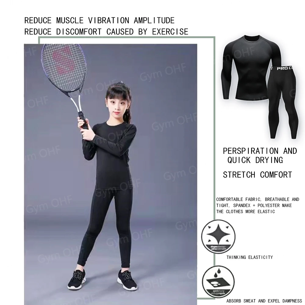 T Shirt Children Compression Running For Kids Long Sleeve Sportswear Bodybuilding Workout Shirts Slim Fitness Rashguard