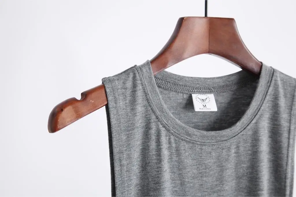 Grey Men's Sleeveless Tank Top Fitness Clothing Sportswear Gym Stringer Bodybuilding Undershirt Fashion Vest for Men