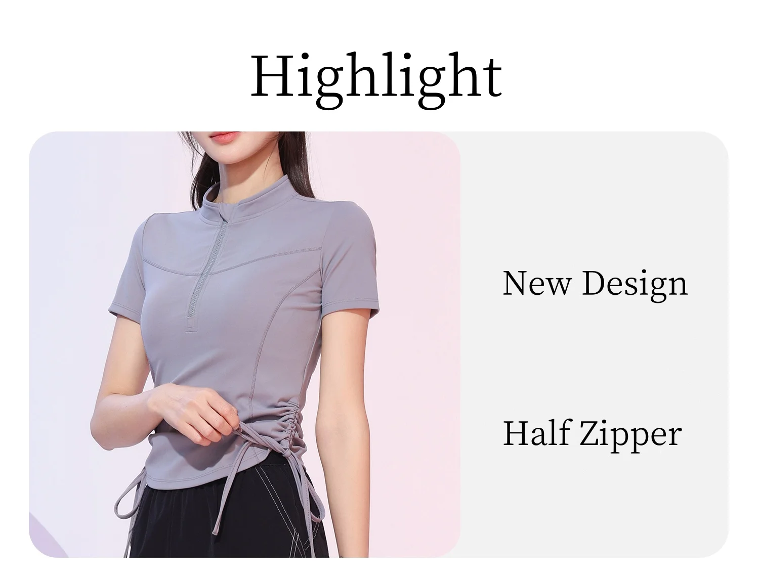 DRUR Yoga Shirts Women Short Sleeve Zipper Sports Tops Breathable Fitness T-Shirt Female Gym Clothing Running Top Yogawear 2025