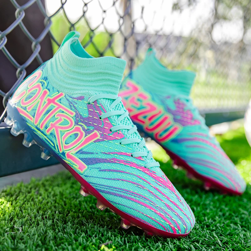 New Men Football Boots Cleats Sneakers High-top High-quality Soccer Shoes Non-Slip Futsal Grass Match Indoor Hot-selling FG/TF