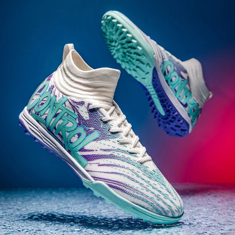 New Men Football Boots Cleats Sneakers High-top High-quality Soccer Shoes Non-Slip Futsal Grass Match Indoor Hot-selling FG/TF