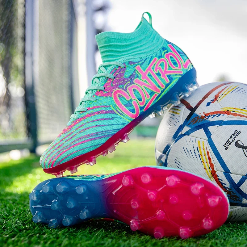 New Men Football Boots Cleats Sneakers High-top High-quality Soccer Shoes Non-Slip Futsal Grass Match Indoor Hot-selling FG/TF