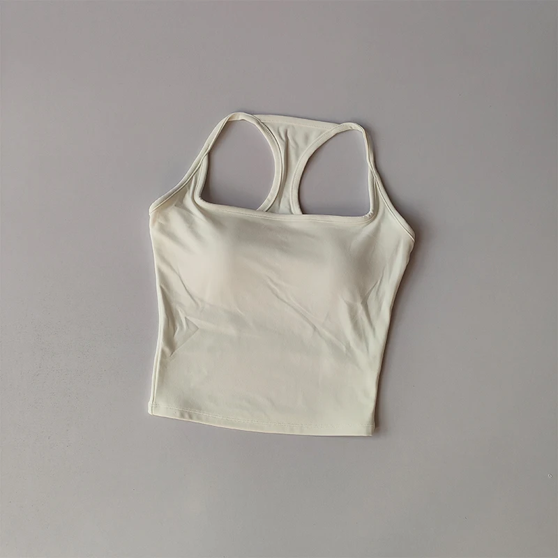 Sports and Fitness Vest with Chest Pad Summer Shockproof Beauty Back Nude Feeling Suit Pilates Training Yoga Top Yoga Clothing