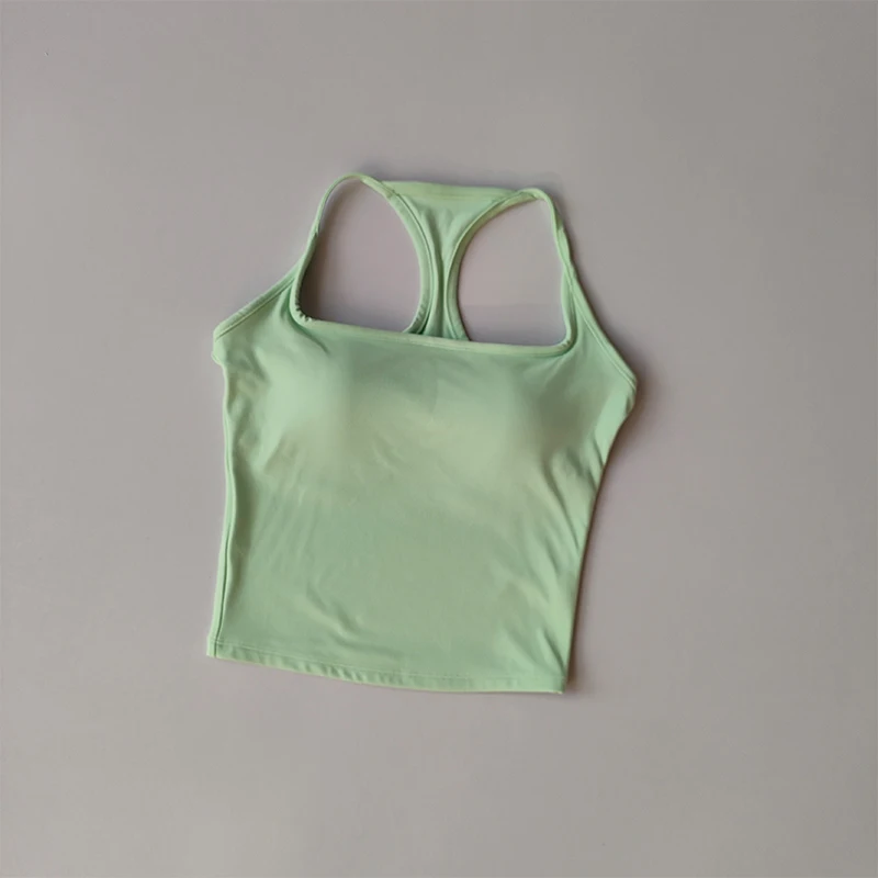 Sports and Fitness Vest with Chest Pad Summer Shockproof Beauty Back Nude Feeling Suit Pilates Training Yoga Top Yoga Clothing