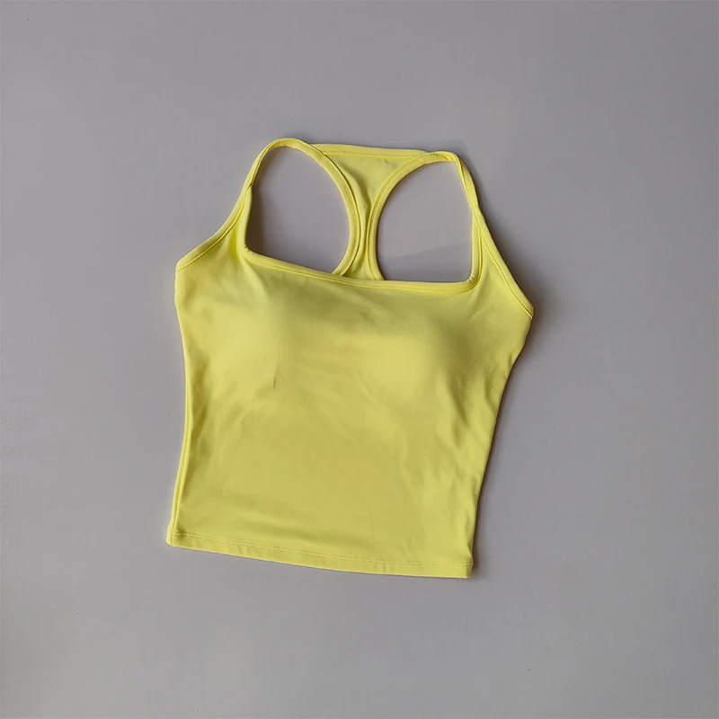 Sports and Fitness Vest with Chest Pad Summer Shockproof Beauty Back Nude Feeling Suit Pilates Training Yoga Top Yoga Clothing