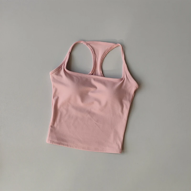 Sports and Fitness Vest with Chest Pad Summer Shockproof Beauty Back Nude Feeling Suit Pilates Training Yoga Top Yoga Clothing
