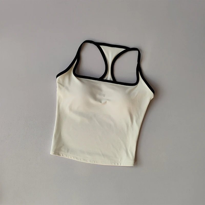 Sports and Fitness Vest with Chest Pad Summer Shockproof Beauty Back Nude Feeling Suit Pilates Training Yoga Top Yoga Clothing