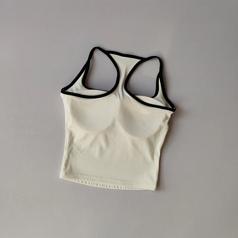 Sports and Fitness Vest with Chest Pad Summer Shockproof Beauty Back Nude Feeling Suit Pilates Training Yoga Top Yoga Clothing