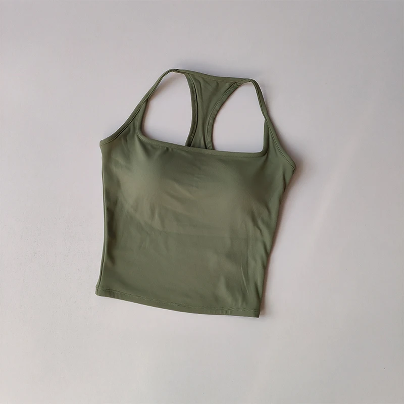 Sports and Fitness Vest with Chest Pad Summer Shockproof Beauty Back Nude Feeling Suit Pilates Training Yoga Top Yoga Clothing