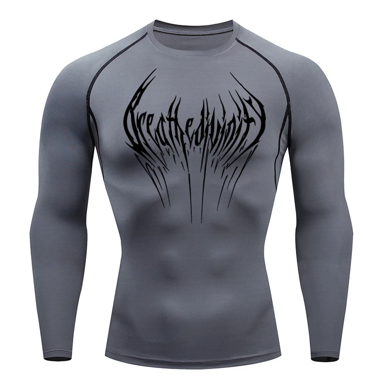 New Summer Running T-Shirt Men Short Sleeve Compression Shirt Gym Sports Top Black Quick Dry Breathable MMA Fitness Clothing