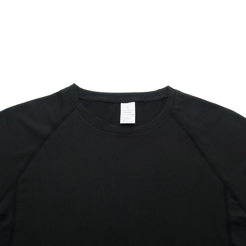New Summer Running T-Shirt Men Short Sleeve Compression Shirt Gym Sports Top Black Quick Dry Breathable MMA Fitness Clothing