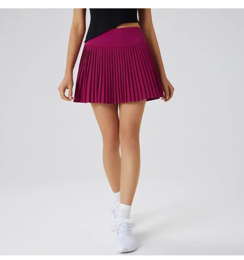 Sexy Fitness Yoga Shorts Dancing High Waist Women Tennis Pleated Skirt with Inner Lining High Waist Double Layer Design Sport