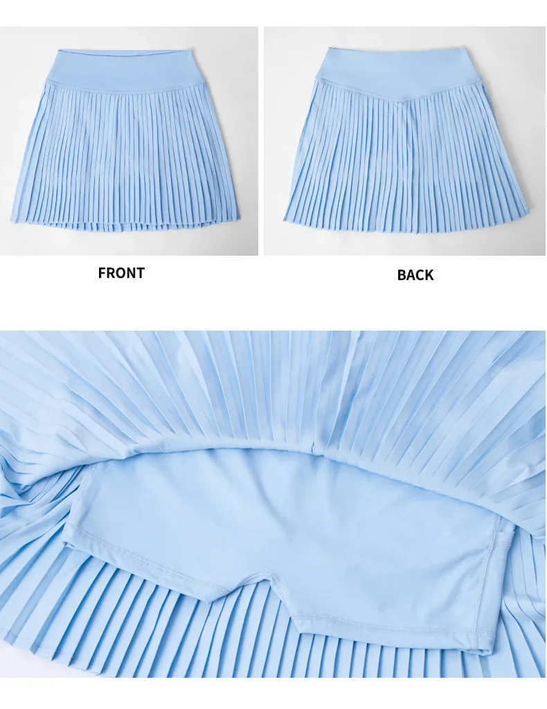 Sexy Fitness Yoga Shorts Dancing High Waist Women Tennis Pleated Skirt with Inner Lining High Waist Double Layer Design Sport