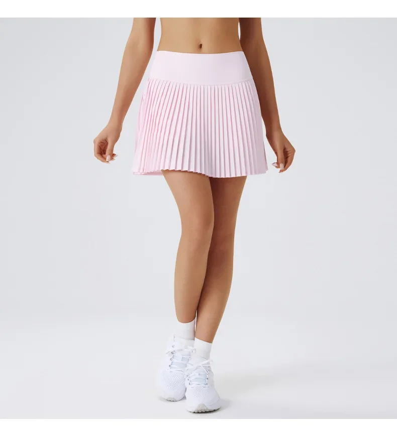 Sexy Fitness Yoga Shorts Dancing High Waist Women Tennis Pleated Skirt with Inner Lining High Waist Double Layer Design Sport