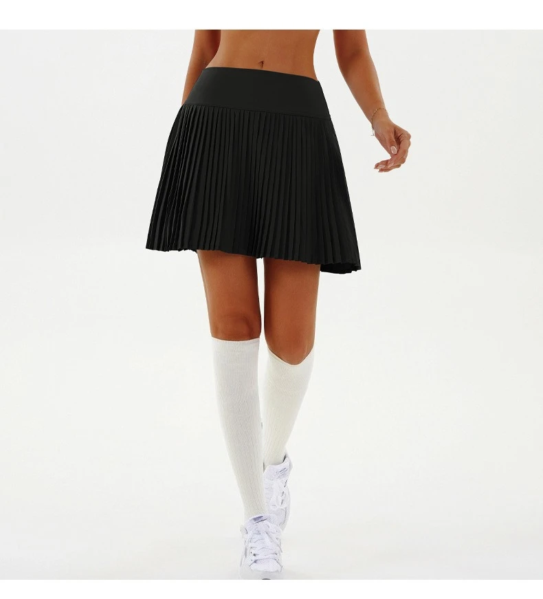 Sexy Fitness Yoga Shorts Dancing High Waist Women Tennis Pleated Skirt with Inner Lining High Waist Double Layer Design Sport