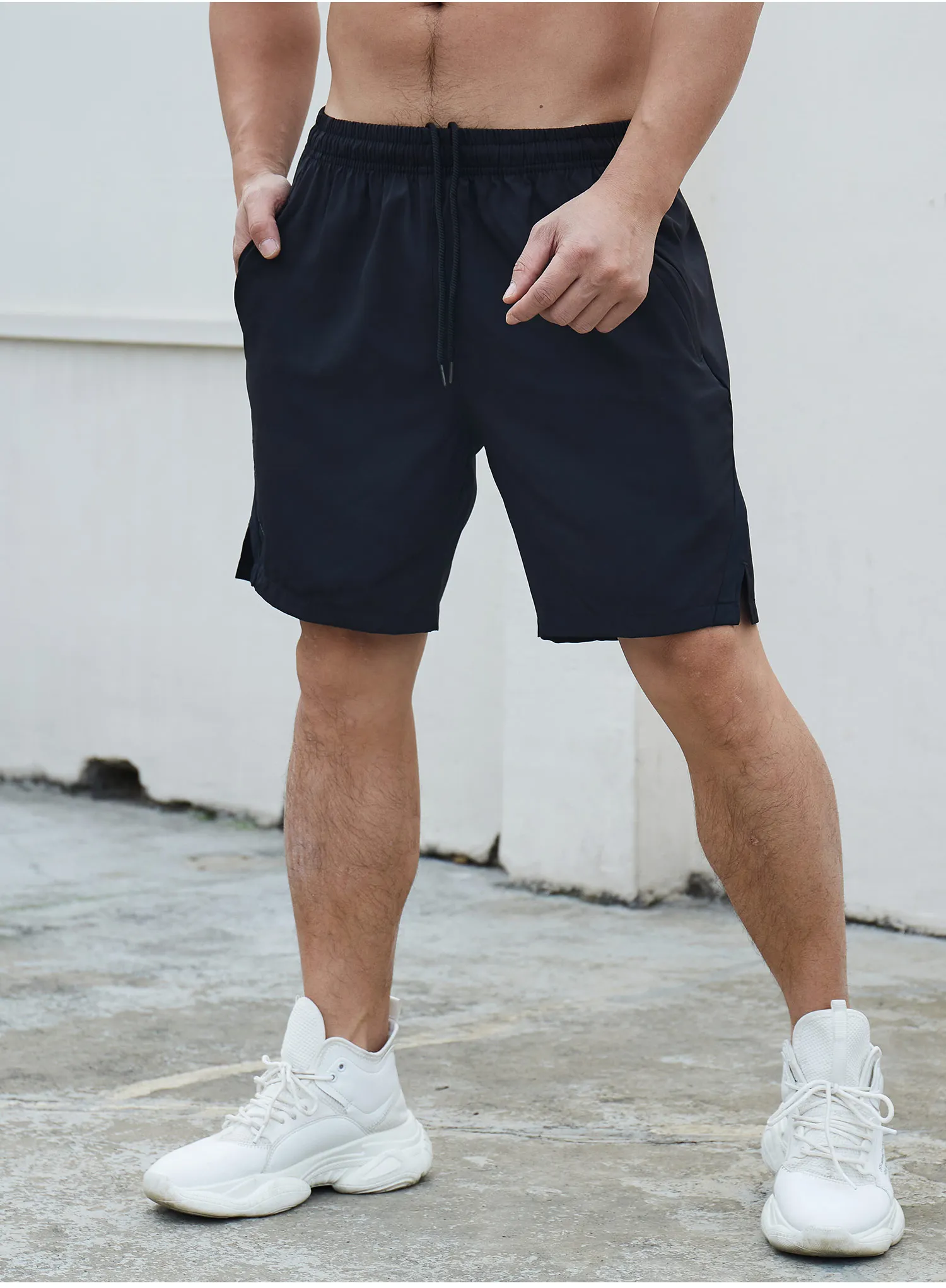 Summer Running Shorts Gym Fitness Workout Shorts Men Sport Short Pants Tennis Basketball Soccer Training Shorts Zip pocket