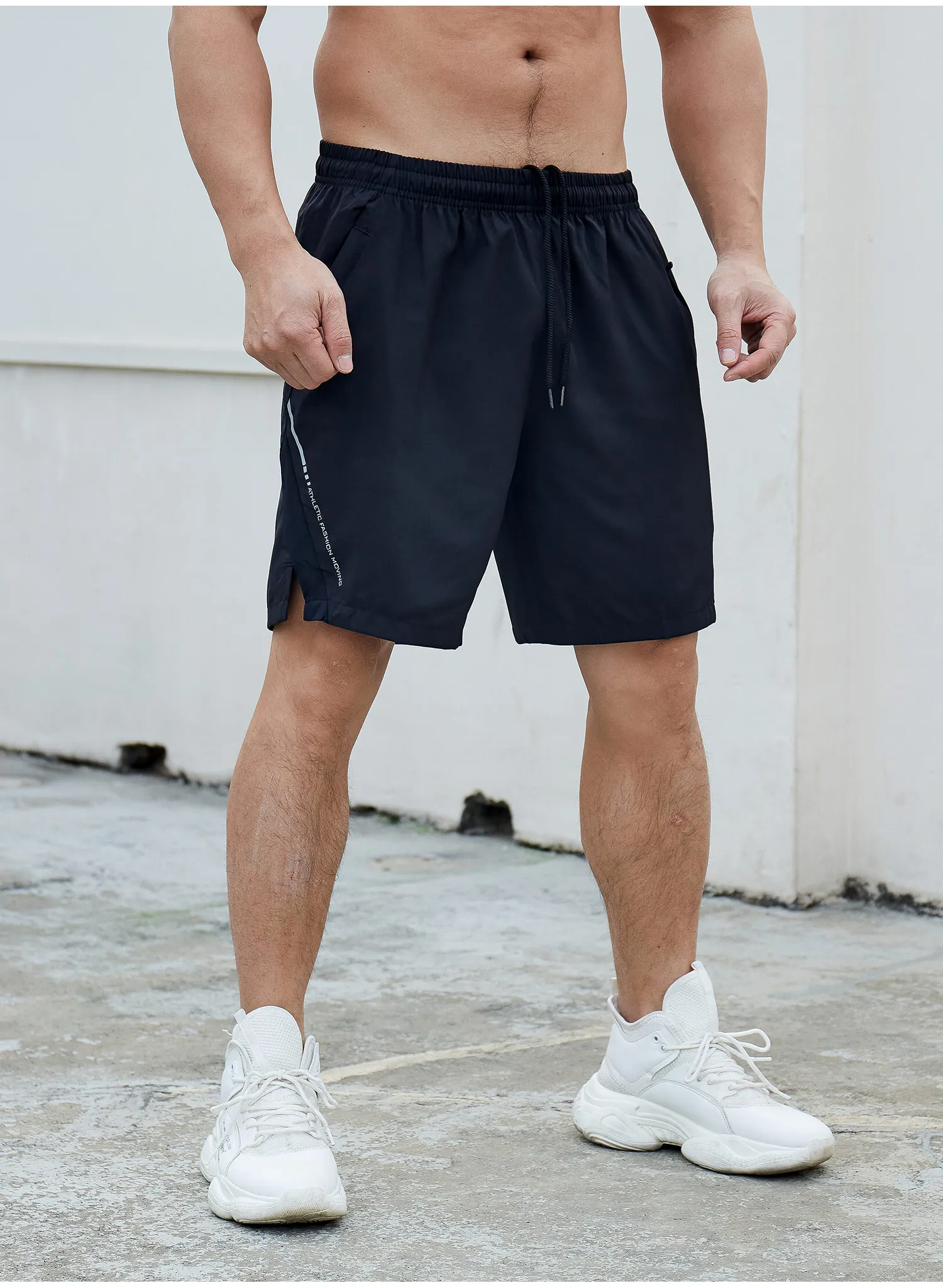 Summer Running Shorts Gym Fitness Workout Shorts Men Sport Short Pants Tennis Basketball Soccer Training Shorts Zip pocket