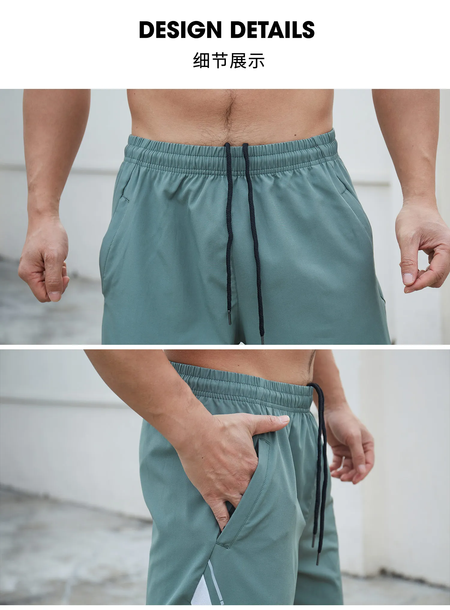 Summer Running Shorts Gym Fitness Workout Shorts Men Sport Short Pants Tennis Basketball Soccer Training Shorts Zip pocket