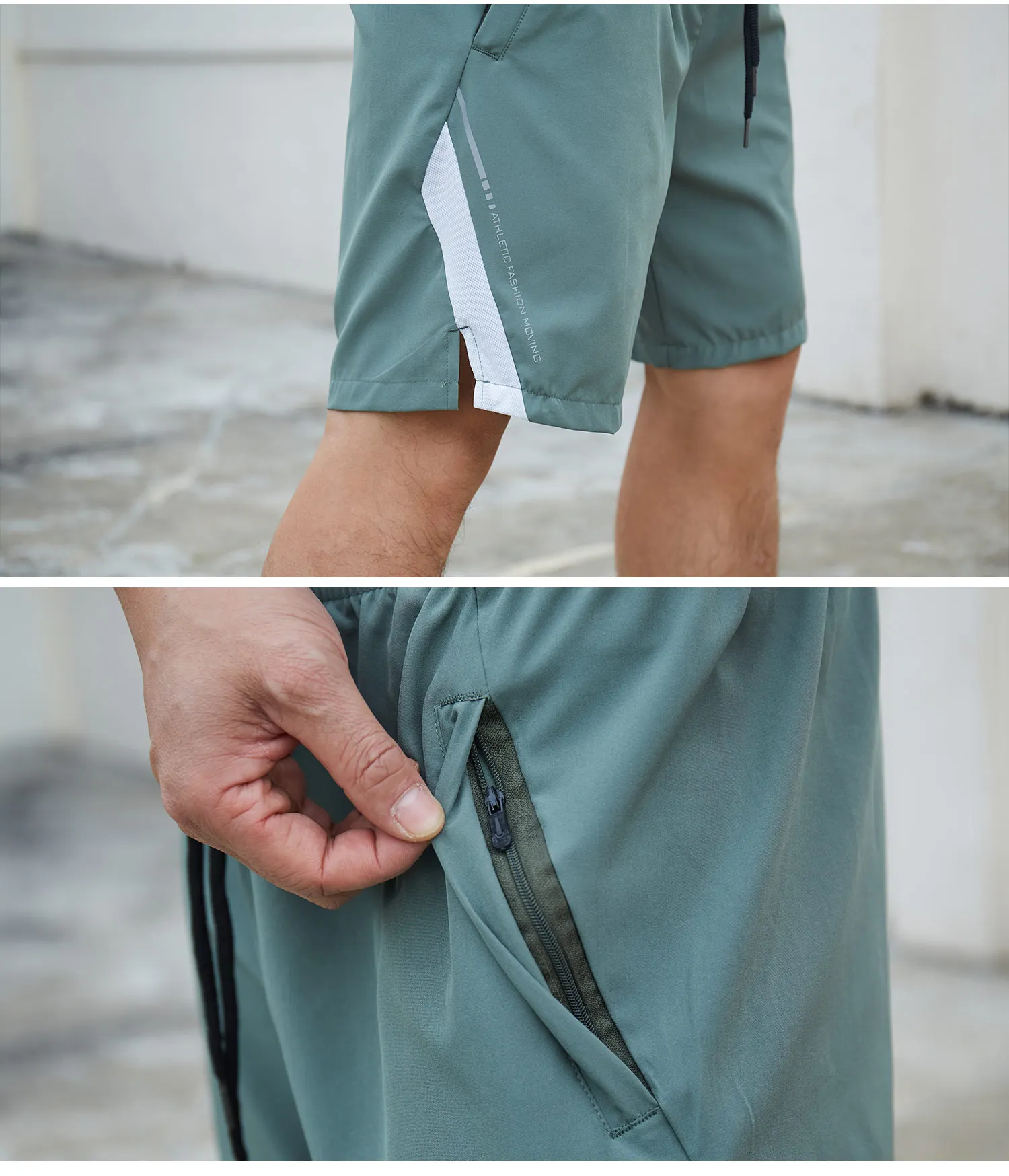 Summer Running Shorts Gym Fitness Workout Shorts Men Sport Short Pants Tennis Basketball Soccer Training Shorts Zip pocket