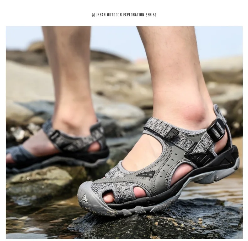 HUMTTO 2021 Summer Quick Dry Upstream Hiking Water Shoes for Men Outdoor Mens Beach Sandals Breathable Trekking Aqua Shoes Man