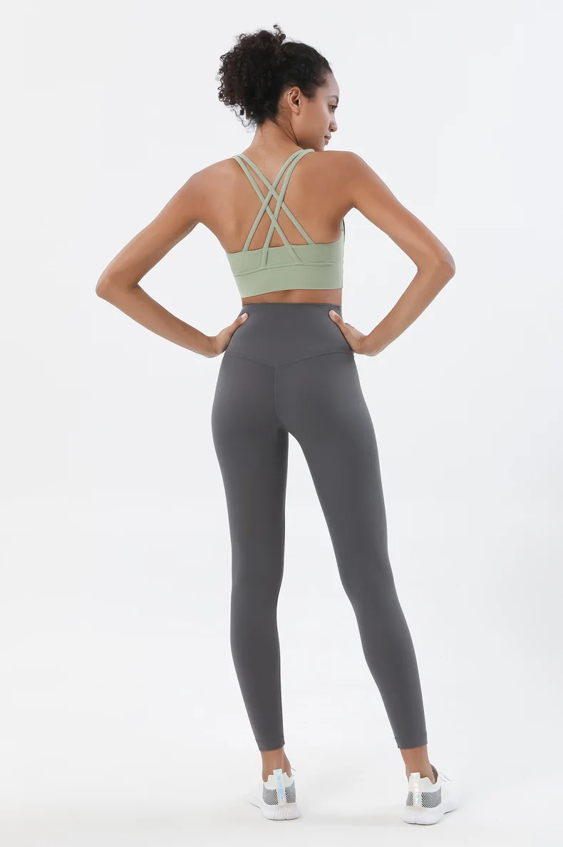 SOISOU Top Women Bra Cropped Bralette Gym Yoga Sports Bra Cross Sexy Back Female Bra Breathable Top Women's Underwear 25 Colors