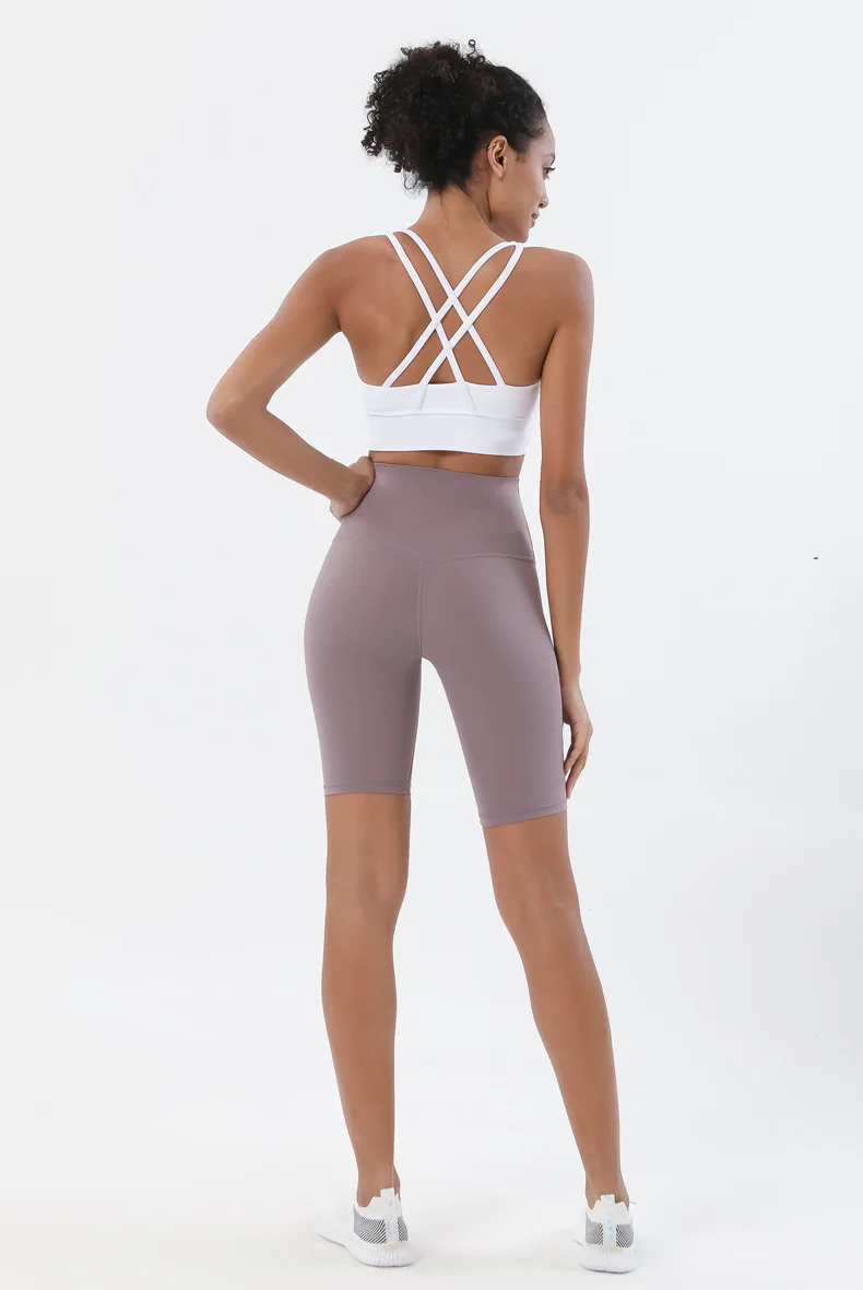 SOISOU Top Women Bra Cropped Bralette Gym Yoga Sports Bra Cross Sexy Back Female Bra Breathable Top Women's Underwear 25 Colors