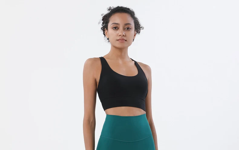 SOISOU Top Women Bra Cropped Bralette Gym Yoga Sports Bra Cross Sexy Back Female Bra Breathable Top Women's Underwear 25 Colors