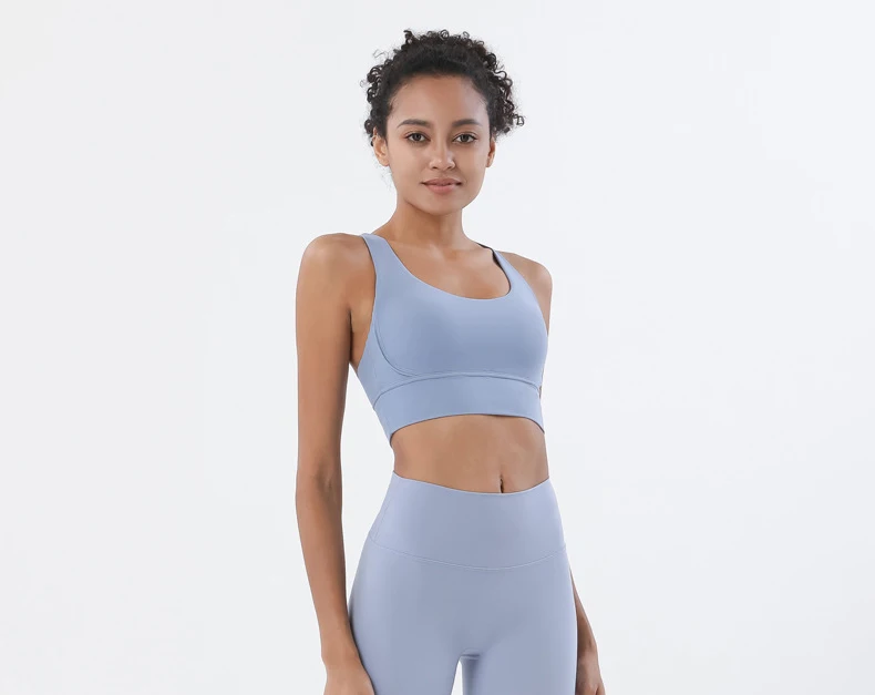 SOISOU Top Women Bra Cropped Bralette Gym Yoga Sports Bra Cross Sexy Back Female Bra Breathable Top Women's Underwear 25 Colors
