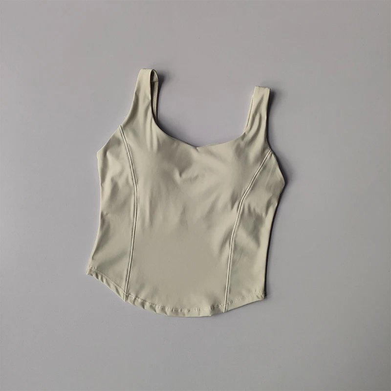High Strength Back Fitness Tank Top Women's Running Shockproof Sports Bra High Elastic Gathering Nude Yoga Bra for External Wear