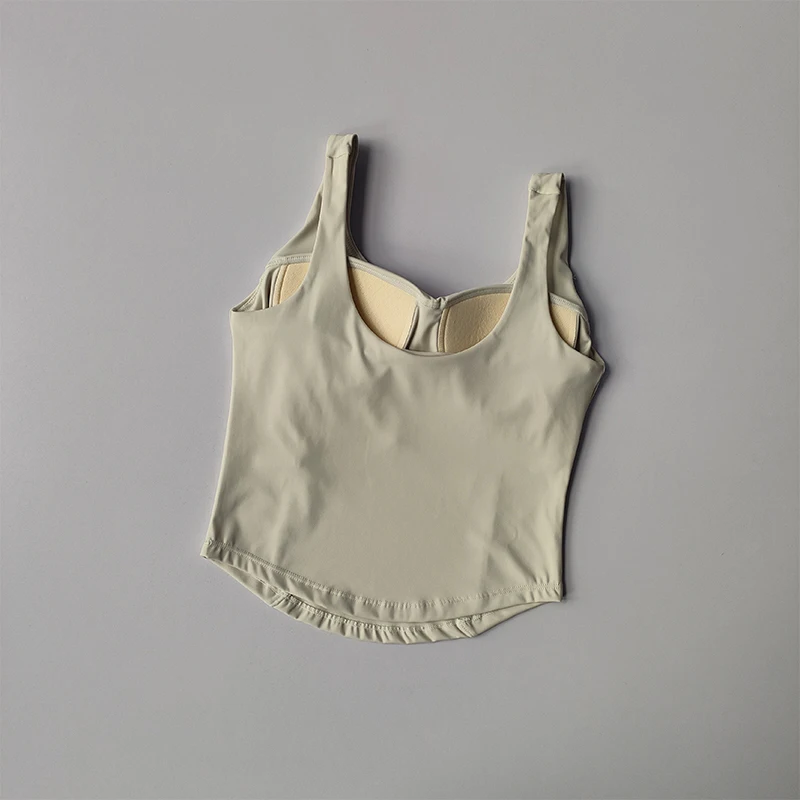 High Strength Back Fitness Tank Top Women's Running Shockproof Sports Bra High Elastic Gathering Nude Yoga Bra for External Wear