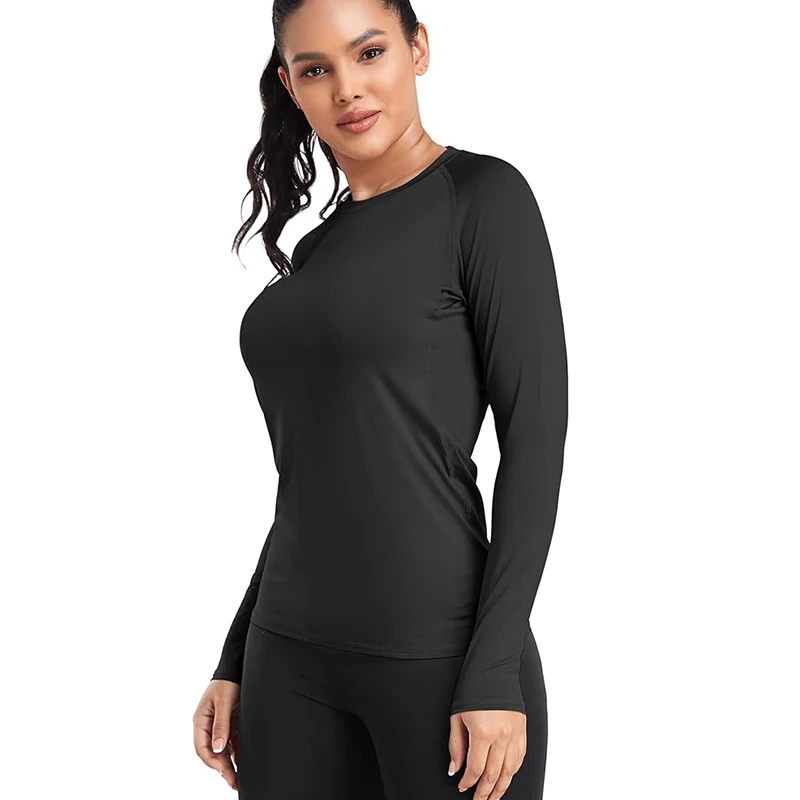 Graphic Print Compression Shirt for Women Gym Athletic Workout Running Quick Dry T-Shirts Spring Fall Long Sleeve Baselayer Tops