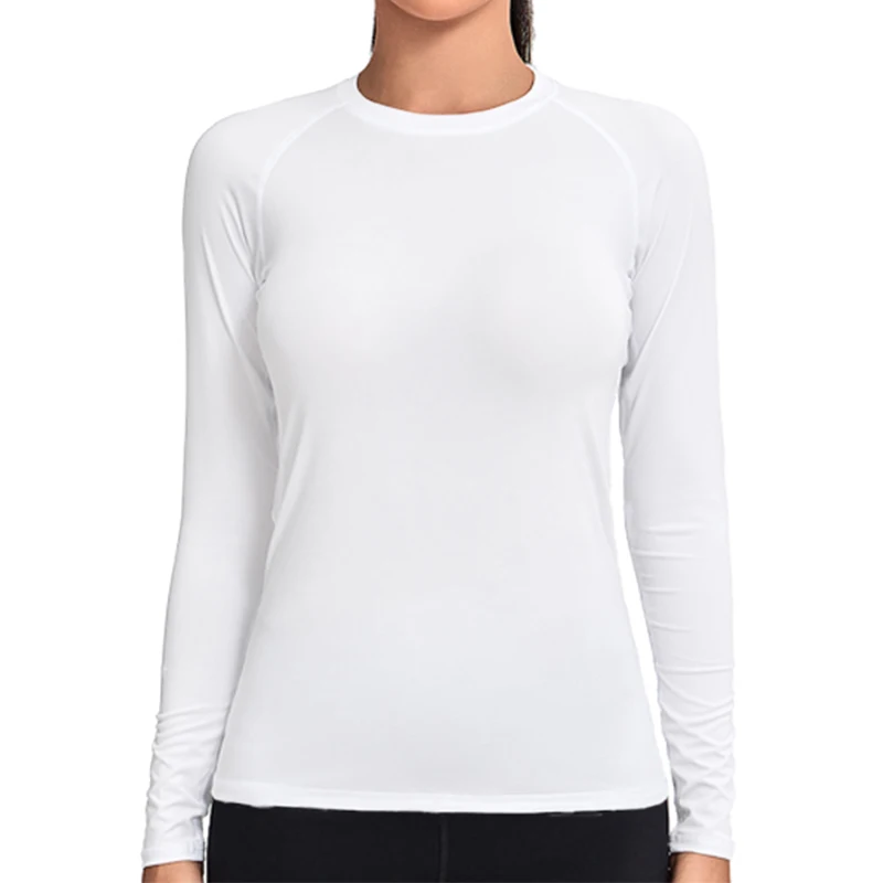 Graphic Print Compression Shirt for Women Gym Athletic Workout Running Quick Dry T-Shirts Spring Fall Long Sleeve Baselayer Tops