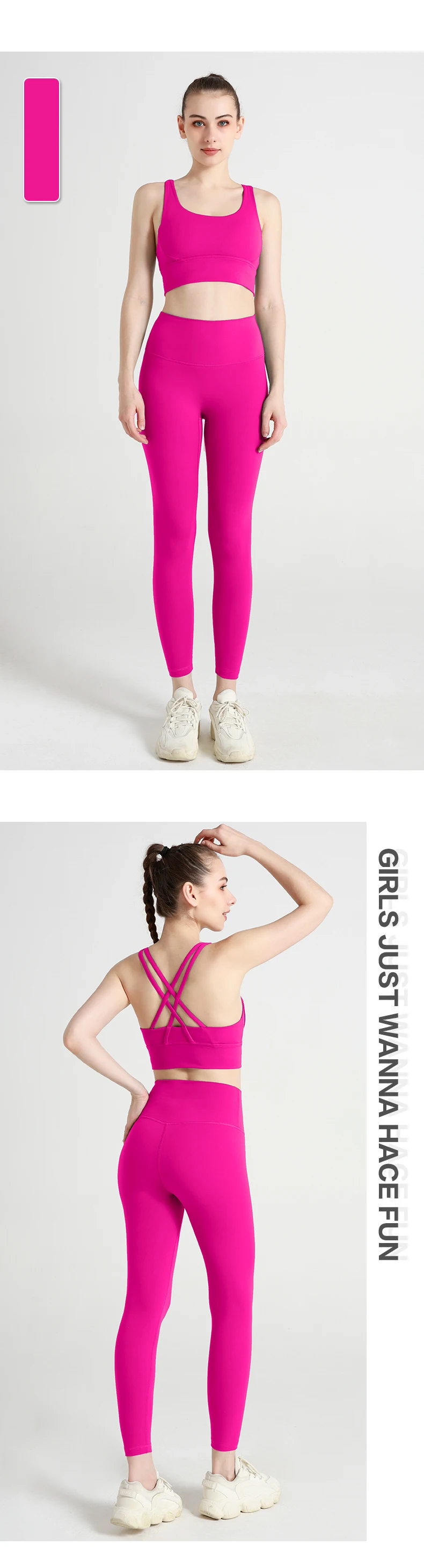 2024 New 2 Piece Yoga Clothes Women's Tracksuit Quick Dry Set Breathable Fitness Suit Fitness Clothing Sports Bra Leggings Suit