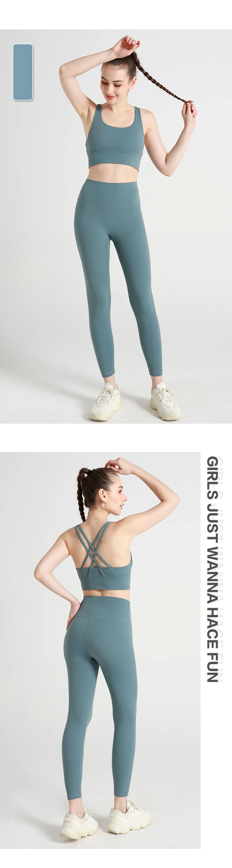 2024 New 2 Piece Yoga Clothes Women's Tracksuit Quick Dry Set Breathable Fitness Suit Fitness Clothing Sports Bra Leggings Suit
