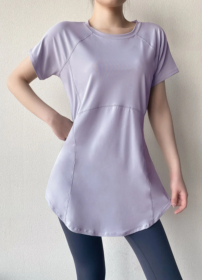 Sportswear Woman Gym 2026 Yoga Clothes Women T-Shirt Short Sleeve Quick Dry Fitness Top Breathable Slim Butt Cover Running Shirt