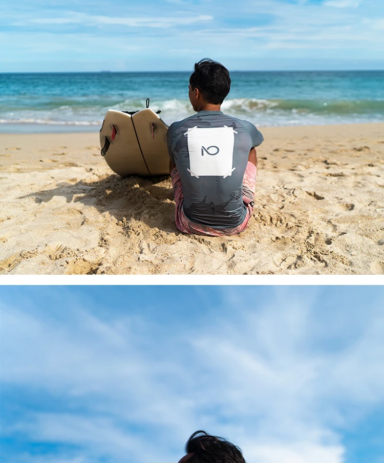 Nu-June Men Swimsuit Swimming T-shirt Beach UV Protection Swimwear Rash Guard Long Sleeve Surfing Diving Swimsuit Surf T-shirt