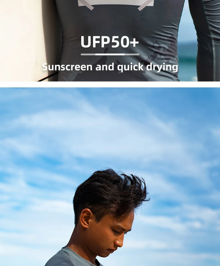 Nu-June Men Swimsuit Swimming T-shirt Beach UV Protection Swimwear Rash Guard Long Sleeve Surfing Diving Swimsuit Surf T-shirt
