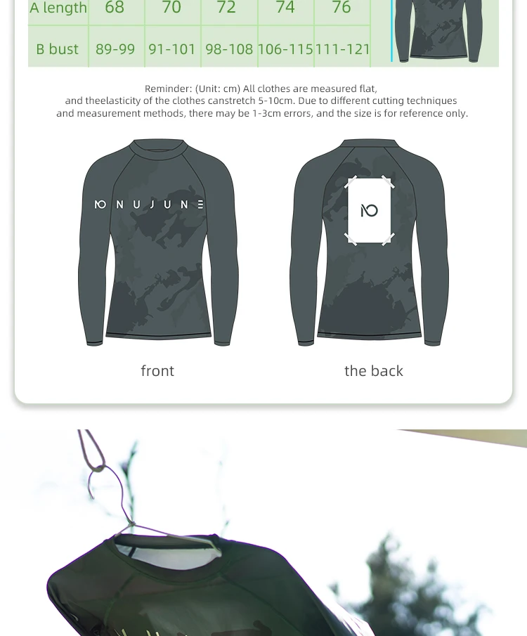 Nu-June Men Swimsuit Swimming T-shirt Beach UV Protection Swimwear Rash Guard Long Sleeve Surfing Diving Swimsuit Surf T-shirt