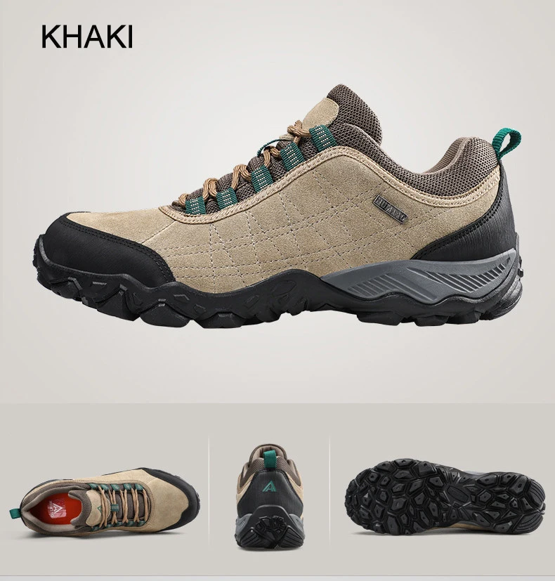 Humtto New Arrival Leather Hiking Shoes Wear-resistant Outdoor Sport Men Shoes Lace-Up Mens Climbing Trekking Hunting Sneakers