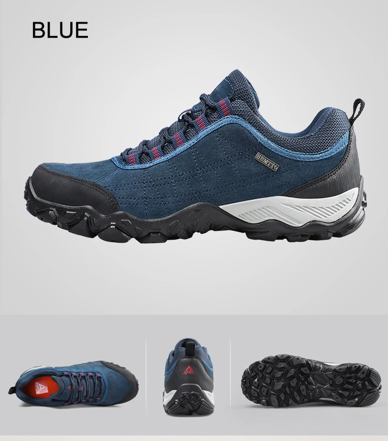 Humtto New Arrival Leather Hiking Shoes Wear-resistant Outdoor Sport Men Shoes Lace-Up Mens Climbing Trekking Hunting Sneakers