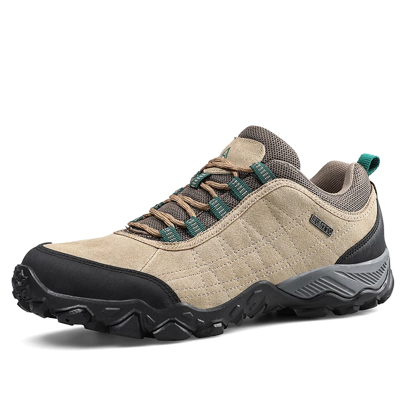 Humtto New Arrival Leather Hiking Shoes Wear-resistant Outdoor Sport Men Shoes Lace-Up Mens Climbing Trekking Hunting Sneakers