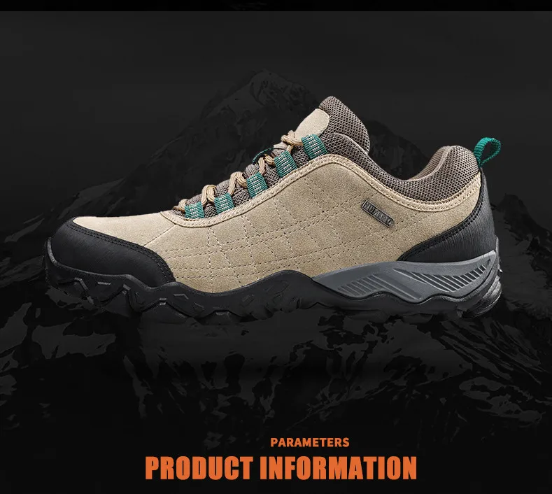Humtto New Arrival Leather Hiking Shoes Wear-resistant Outdoor Sport Men Shoes Lace-Up Mens Climbing Trekking Hunting Sneakers