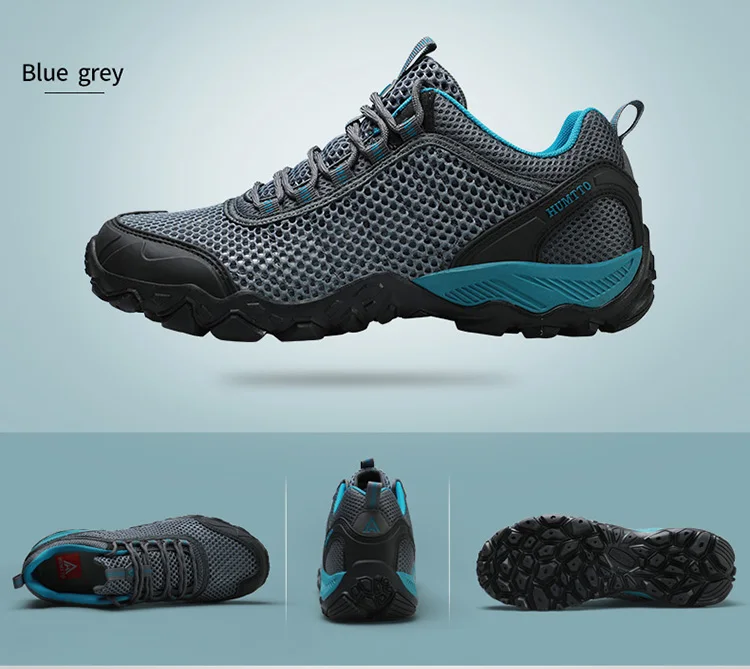 Humtto New Arrival Leather Hiking Shoes Wear-resistant Outdoor Sport Men Shoes Lace-Up Mens Climbing Trekking Hunting Sneakers