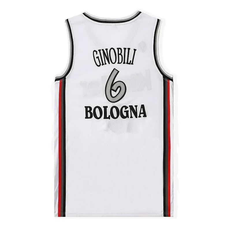 Italy 6 Manu Ginobili Bologna Kinder Bologna Vitus National man basketball jerseys size S-2XL